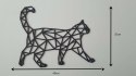 Geometryczna drewniana ozdoba na ścianę kot grawer