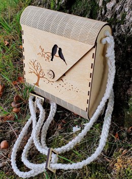Drewniana torebka grawer prezent ręcznie wykonana