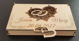 Pudełko na pieniądze Pamiątka Ślub prezent Grawer
