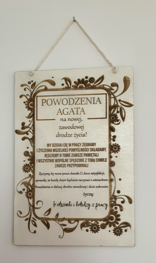 Powodzenia Na Nowej drodze zawodowej personalizacja