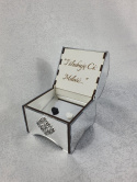 Akrylowe Lustrzane Pudełko na Obrączki złoto/srebro