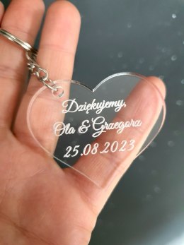 Breloczek akrylowy, złoty, srebrny, dowolny kształt i grawer