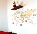 Drewniana Mapa Świata Dekoracja na ścianę 120cm