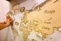 Drewniana Mapa Świata Dekoracja na ścianę 150cm