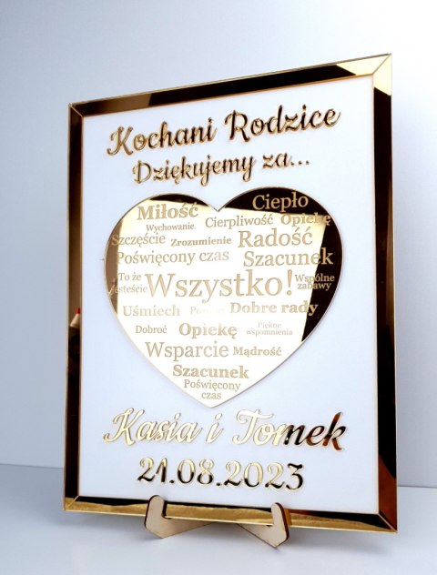 Podziękowania dla rodziców z pleksi lustrzaną