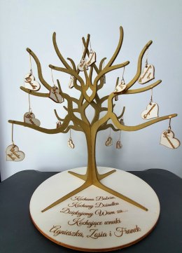 Prezent Dzień Babci i Dziadka Drzewko 3D z sercami