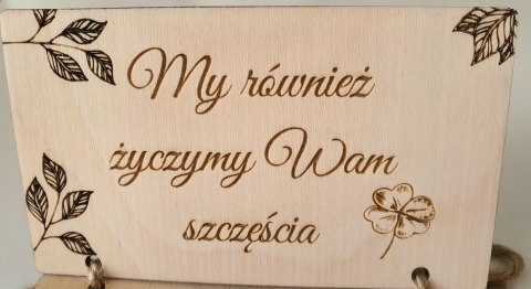 Winietka i podziękowanie rustykalne boho drewniane