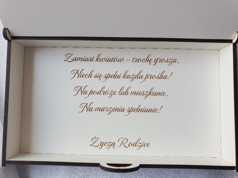 Białe pudełko na pieniądze z akrylowym akcentem Białe pudełko na pieniądze z akrylowym akcentem