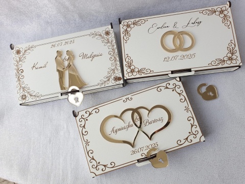 Białe pudełko na pieniądze z akrylowym akcentem Białe pudełko na pieniądze z akrylowym akcentem