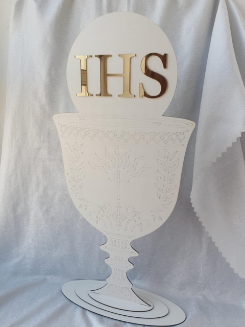 Kielich duża ozdoba kościoła sali restauracji akrylowy IHS
