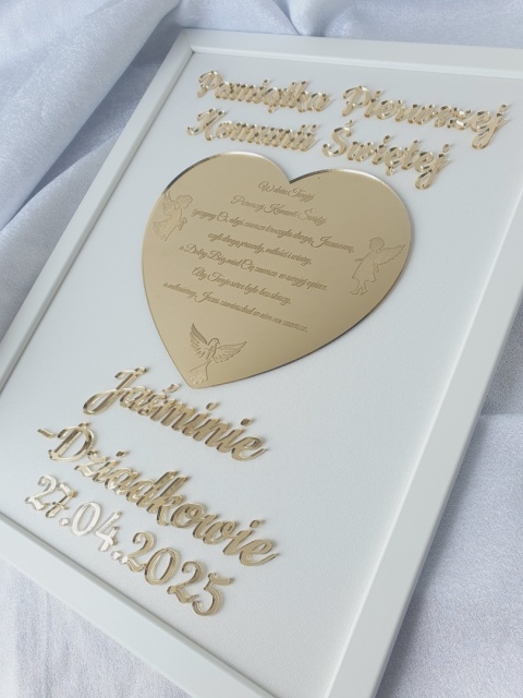 Personalizowana Pamiątka Pierwszej Komunii Świętej – Obraz Akrylowy 30x40 cm