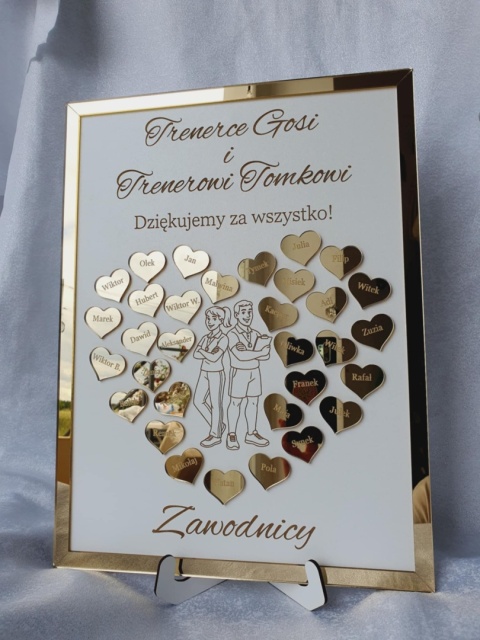 akrylowe podziękowania dla trenera i trenerki z grafiką