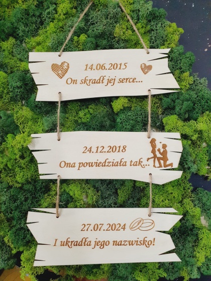 Personalizowane Tabliczki Zawieszki Boho lub Glam - Dowolny Tekst