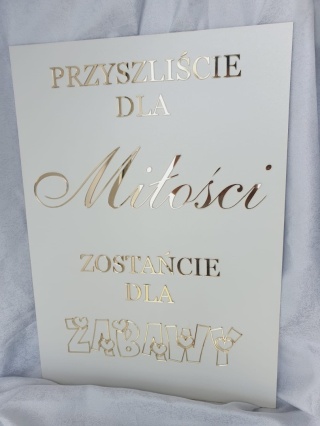 Tablica Powitalna na Ślub – Lustro Akrylowe Złote lub Srebrne Napis