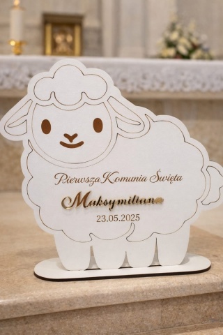 Baranek Owieczka Dekoracja Kościoła Pierwsza KomuniaŚwięta Imię Dziecka